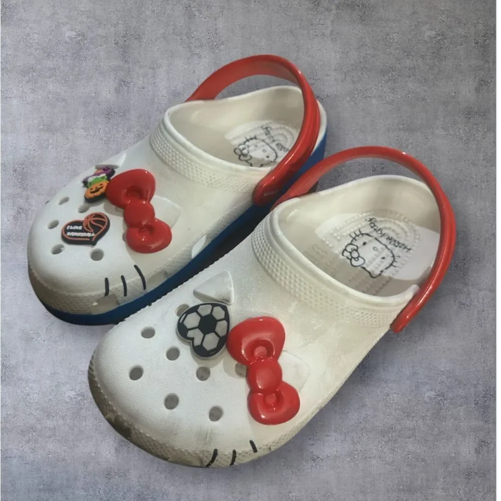 CROCS Kids White and Red Clogs